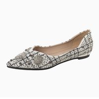 Women's Casual Plaid Rhinestone Point Toe Flats sku image 6