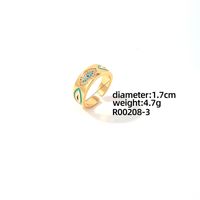 Copper Casual Elegant Enamel Plating Inlay Round Devil'S Eye Zircon Rings Bracelets sku image 3