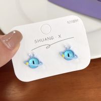 1 Pair Cartoon Style Animal Eye Stoving Varnish Inlay Alloy Opal Ear Studs sku image 5