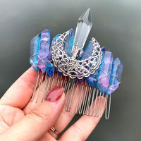 Glam Crown Crystal Handmade Inlay Rhinestones Insert Comb sku image 3