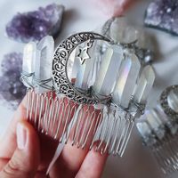 Queen Moon Crown Alloy Crystal Plating Insert Comb sku image 1