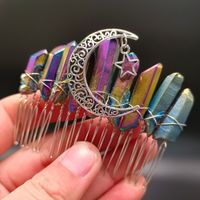 Queen Moon Crown Alloy Crystal Plating Insert Comb sku image 9