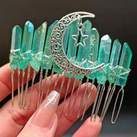 Queen Moon Crown Alloy Crystal Plating Insert Comb sku image 5
