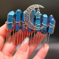 Queen Moon Crown Alloy Crystal Plating Insert Comb sku image 11
