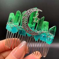 Queen Moon Crown Alloy Crystal Plating Insert Comb sku image 23