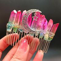 Queen Moon Crown Alloy Crystal Plating Insert Comb sku image 7