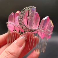Queen Moon Crown Alloy Crystal Plating Insert Comb sku image 19