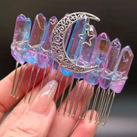 Queen Moon Crown Alloy Crystal Plating Insert Comb sku image 16