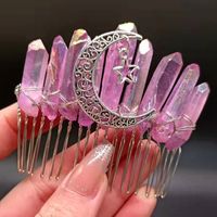 Queen Moon Crown Alloy Crystal Plating Insert Comb sku image 6