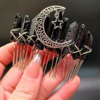 Queen Moon Crown Alloy Crystal Plating Insert Comb sku image 14