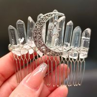 Queen Moon Crown Alloy Crystal Plating Insert Comb sku image 10