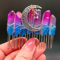 Queen Moon Crown Alloy Crystal Plating Insert Comb sku image 22