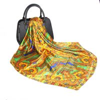 Women's Simple Style Cashew Nuts Satin Printing Silk Scarf Kerchief main image 4