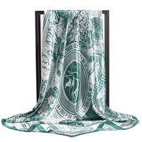 Women's Casual Letter Tree Satin Printing Silk Scarf Kerchief sku image 2