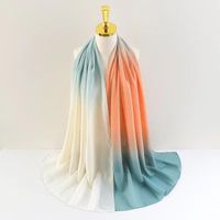 Women's Basic Gradient Color Polyester Silk Scarf sku image 2