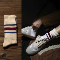 Unisex Casual Vintage Style Stripe Solid Color Cotton Crew Socks A Pair sku image 12