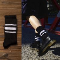 Unisex Casual Vintage Style Stripe Solid Color Cotton Crew Socks A Pair sku image 11