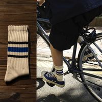 Unisex Casual Vintage Style Stripe Solid Color Cotton Crew Socks A Pair sku image 16