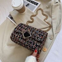 Women's Small Woolen Plaid Streetwear Square Magnetic Buckle Shoulder Bag Crossbody Bag Chain Bag main image 5