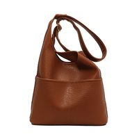 Women's Large Pu Leather Solid Color Vintage Style Classic Style Dumpling Shape Zipper Shoulder Bag Crossbody Bag sku image 2