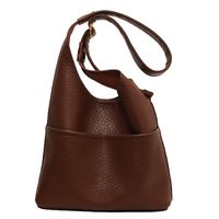 Frau Groß Pu-leder Einfarbig Vintage-stil Klassischer Stil Knödelform Reißverschluss Schultertasche Umhängetasche sku image 3