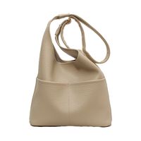 Women's Large Pu Leather Solid Color Vintage Style Classic Style Dumpling Shape Zipper Shoulder Bag Crossbody Bag sku image 1