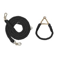 Cute Woven Rainbow Multifunctional Double-headed Pet Hand Holding Rope Dog Leash Dog Traction Rope Pet Necklet Set sku image 5