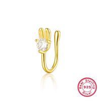 Décontractée Style Simple Feuille Fleur Queue De Poisson Argent Sterling Plaqué Or 18k Zircon Piercing Au Nez En Masse sku image 41