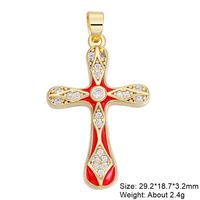 Classic Style Cross 18k Gold Plated Zircon Copper Wholesale Jewelry Accessories sku image 5