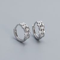 1 Pair Ig Style Simple Style Circle Plating Inlay Sterling Silver Zircon Earrings sku image 1