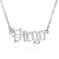 New Hot Selling Jewelry Personality Creative Twelve Constellation Necklace Retro English Alphabet Pendant Clavicle Chain sku image 18