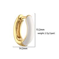 1 Pair Elegant C Shape Enamel Copper 18k Gold Plated Earrings main image 2