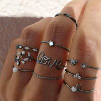 Simple Style Roman Style Flower Alloy Hollow Out Women's Rings sku image 1