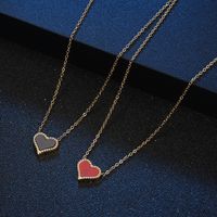 Simple Style Heart Shape Titanium Steel Gold Plated Pendant Necklace In Bulk main image 1