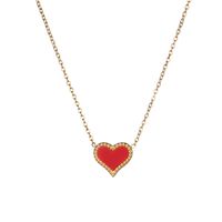 Simple Style Heart Shape Titanium Steel Gold Plated Pendant Necklace In Bulk sku image 1