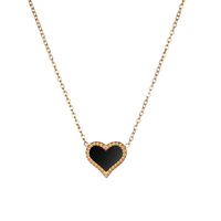 Simple Style Heart Shape Titanium Steel Gold Plated Pendant Necklace In Bulk sku image 2