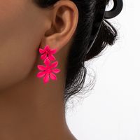 1 Pair Simple Style Flower Stoving Varnish Alloy Drop Earrings main image 9