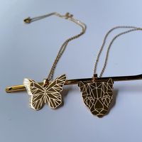 304 Stainless Steel 14K Gold Plated Cute Rock Classic Style Plating Animal Butterfly Pendant Necklace main image 1