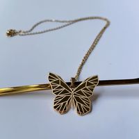 304 Stainless Steel 14K Gold Plated Cute Rock Classic Style Plating Animal Butterfly Pendant Necklace main image 2