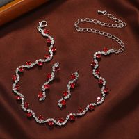 Lady Wedding Shiny Waves Alloy Inlay Artificial Diamond Women's Jewelry Set sku image 1