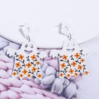 1 Pair Cartoon Style Cute Funny Pumpkin Printing Arylic Drop Earrings main image 6