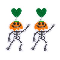 1 Pair Cartoon Style Cute Funny Pumpkin Printing Arylic Drop Earrings sku image 5