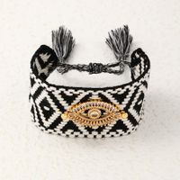 Vacation Roman Style Devil's Eye Cloth Copper Wristband In Bulk sku image 3