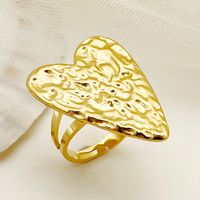 Edelstahl 304 14 Karat Vergoldet Übertrieben Sexy Überzug Herzform Offener Ring sku image 1
