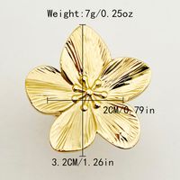 Vintage Style Flower Stainless Steel Plating Gold Plated Open Ring main image 5