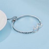 Casual Simple Style Classic Style Letter Infinity Stainless Steel Titanium Steel Polishing Hollow Out Inlay Zircon Bangle main image 3