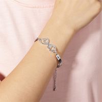 Casual Simple Style Classic Style Letter Infinity Stainless Steel Titanium Steel Polishing Hollow Out Inlay Zircon Bangle main image 1