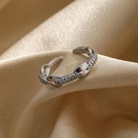 Elegant Lady Heart Shape Crown Copper Inlay Zircon Open Rings main image 3