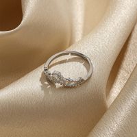 Elegant Lady Heart Shape Crown Copper Inlay Zircon Open Rings main image 4