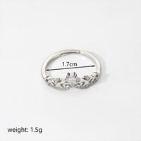 Elegant Lady Heart Shape Crown Copper Inlay Zircon Open Rings sku image 1